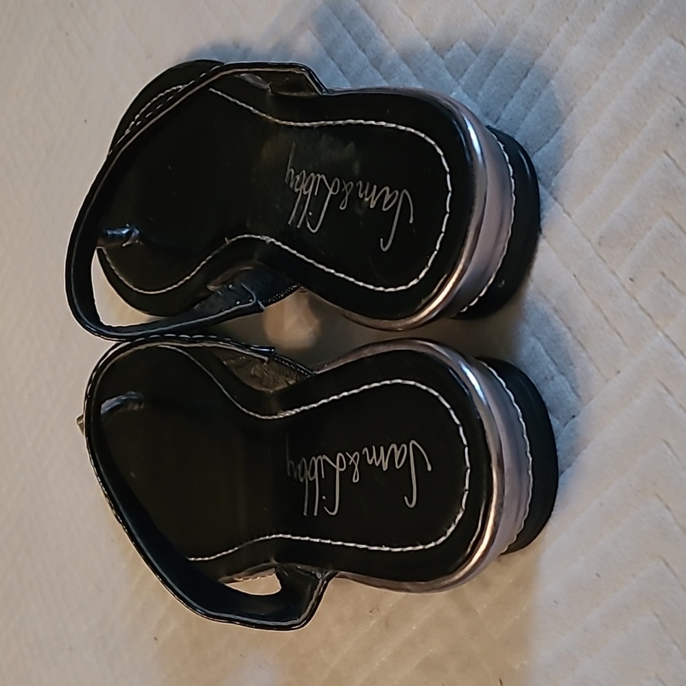 Sam & Libby Black and Silver Sandals, Size 6.5 - Picture 5 of 7
